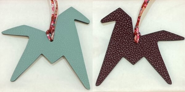 Taiwan 187 Factory Paper Crane Charm Blue Atoll Epsom / Bordeaux Togo Leather