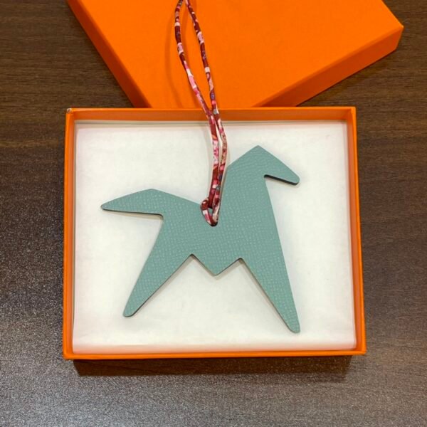 Taiwan 187 Factory Paper Crane Charm Blue Atoll Epsom / Bordeaux Togo Leather