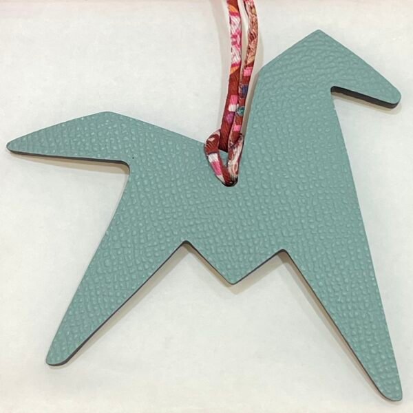 Taiwan 187 Factory Paper Crane Charm Blue Atoll Epsom / Bordeaux Togo Leather