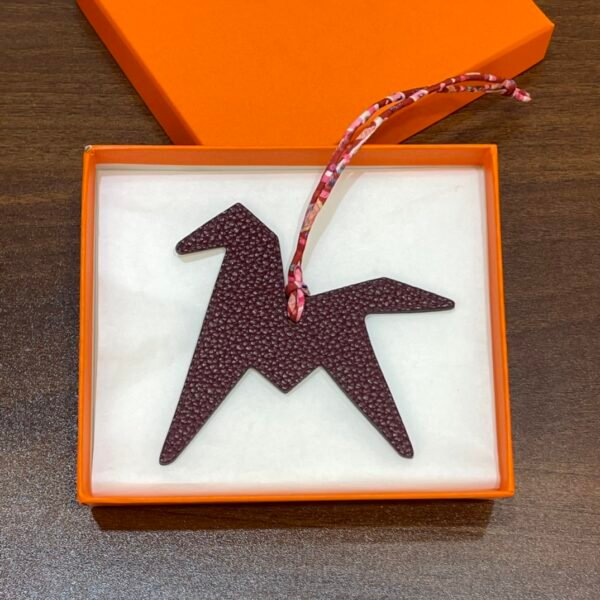 Taiwan 187 Factory Paper Crane Charm Blue Atoll Epsom / Bordeaux Togo Leather