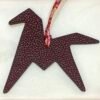 Taiwan 187 Factory Paper Crane Charm Blue Atoll Epsom / Bordeaux Togo Leather