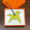 UK London 187 Factory Paper Crane Charm Lime Epsom Leather / Dark Blue Togo Leather