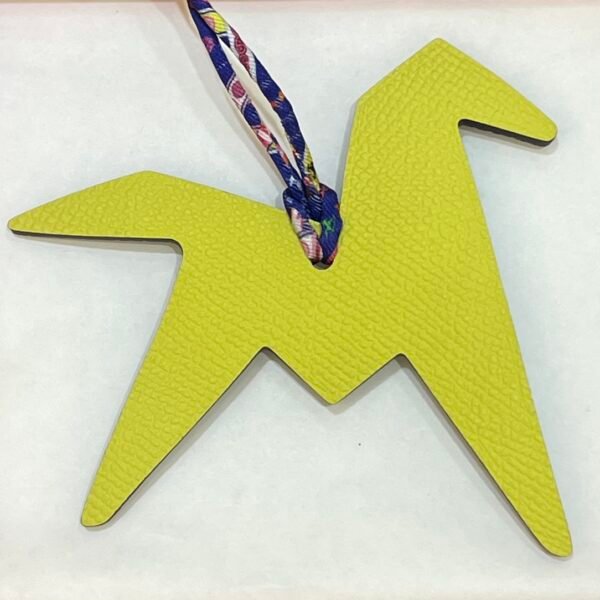 UK London 187 Factory Paper Crane Charm Lime Epsom Leather / Dark Blue Togo Leather