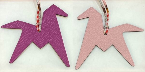 187 Factory Paper Crane Bag Charms Epsom Leather Rose Purple / Togo Rose Sakura