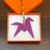 187 Factory Paper Crane Bag Charms Epsom Leather Rose Purple / Togo Rose Sakura