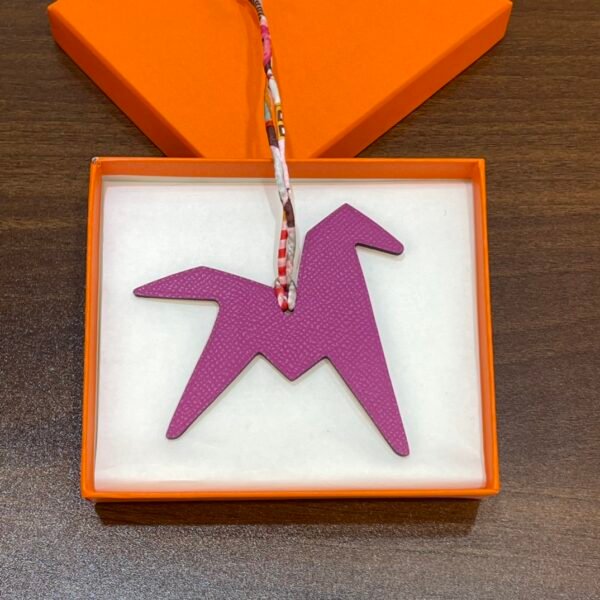 187 Factory Paper Crane Bag Charms Epsom Leather Rose Purple / Togo Rose Sakura