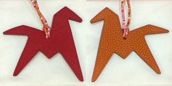 187 Factory Paper Crane Charm Images Epsom Leather Rouge Casaque / Togo Leather Orange
