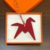 187 Factory Paper Crane Charm Images Epsom Leather Rouge Casaque / Togo Leather Orange