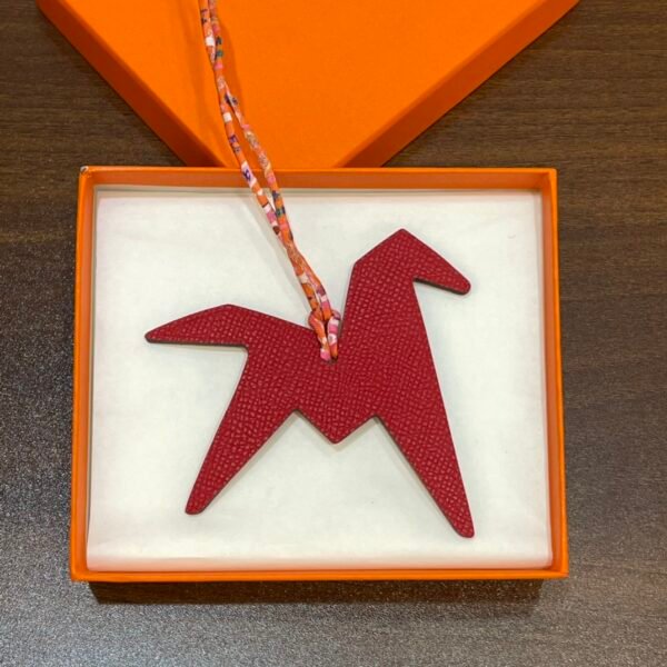 187 Factory Paper Crane Charm Images Epsom Leather Rouge Casaque / Togo Leather Orange
