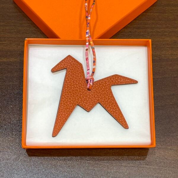 187 Factory Paper Crane Charm Images Epsom Leather Rouge Casaque / Togo Leather Orange