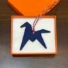 Australia Sydney 187 Factory Epsom Rouge Casaque / Togo Dark Blue Paper Crane Charm