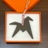 UAE Dubai 187 Factory Paper Crane Charm Epsom Leather Etoupe / Togo Leather Rose Eglantine