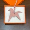 UAE Dubai 187 Factory Paper Crane Charm Epsom Leather Etoupe / Togo Leather Rose Eglantine