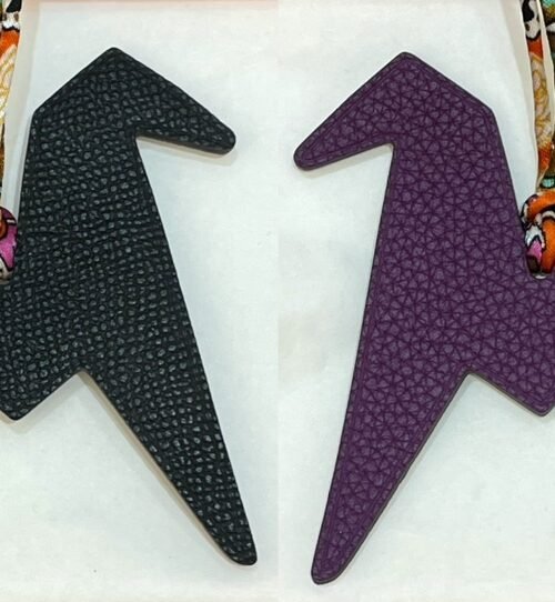 187 Factory Bag Charms Price Noir Epsom Leather / Violet Togo Leather Paper Crane Charms