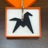 187 Factory Bag Charms Price Noir Epsom Leather / Violet Togo Leather Paper Crane Charms