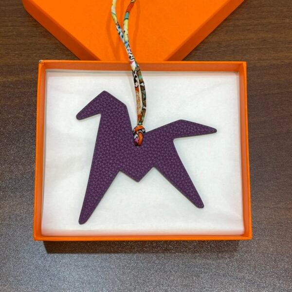 187 Factory Bag Charms Price Noir Epsom Leather / Violet Togo Leather Paper Crane Charms