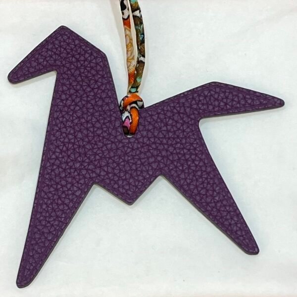 187 Factory Bag Charms Price Noir Epsom Leather / Violet Togo Leather Paper Crane Charms