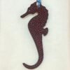 187 Factory Blue Atoll Epsom Leather / Dark Coffee Togo Leather Seahorse Charm