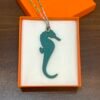 187 Factory Bag Charm Price Malachite Epsom / Violet Togo Seahorse Charm