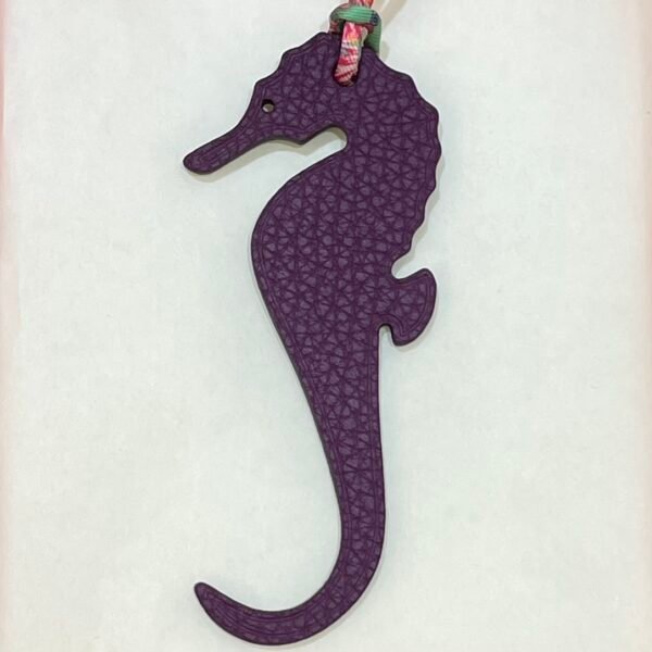 187 Factory Bag Charm Price Malachite Epsom / Violet Togo Seahorse Charm