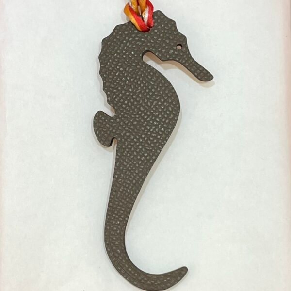 187 Factory Seahorse Charm Images Epsom Leather Etoupe / Togo Leather Orange