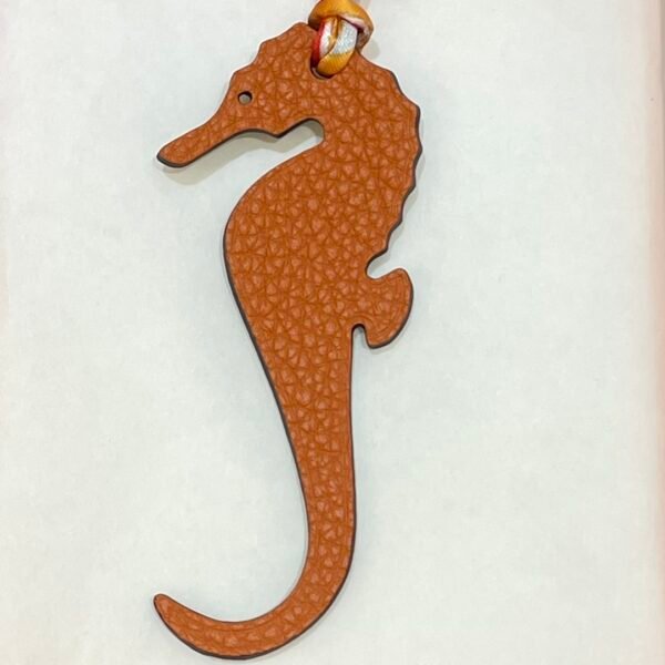 187 Factory Seahorse Charm Images Epsom Leather Etoupe / Togo Leather Orange