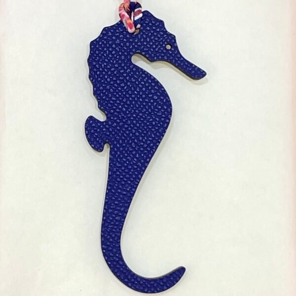 187 Factory Seahorse Charm Images Epsom Leather Blue Electric / Togo Leather Malachite