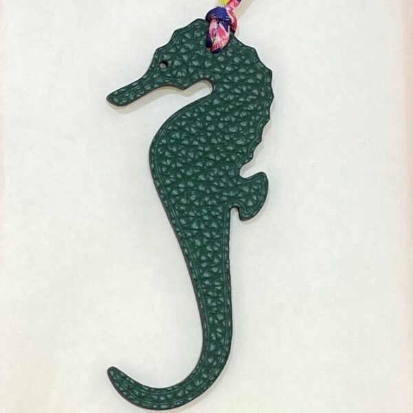 187 Factory Seahorse Charm Images Epsom Leather Blue Electric / Togo Leather Malachite