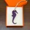 187 Factory Seahorse Charm Violet Epsom Leather / Gold Togo Leather