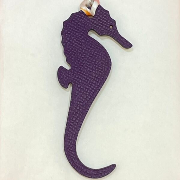 187 Factory Seahorse Charm Violet Epsom Leather / Gold Togo Leather