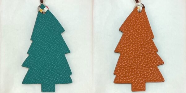 187 Factory Bag Charm Images Pine Tree Charm Epsom Malachite / Togo Orange