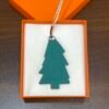 187 Factory Bag Charm Images Pine Tree Charm Epsom Malachite / Togo Orange