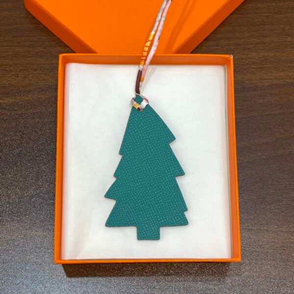 187 Factory Bag Charm Images Pine Tree Charm Epsom Malachite / Togo Orange
