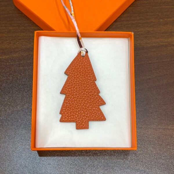 187 Factory Bag Charm Images Pine Tree Charm Epsom Malachite / Togo Orange
