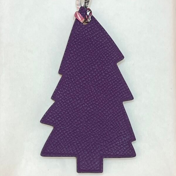 187 Factory Epsom Violet / Togo Leather Rose Eglantine Pine Tree Charm