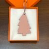 187 Factory Epsom Violet / Togo Leather Rose Eglantine Pine Tree Charm