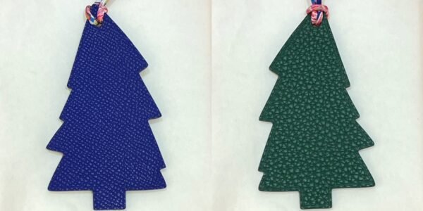 187 Factory Pine Tree Bag Charm Epsom Blue Electric / Togo Vert Cypres