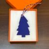 187 Factory Pine Tree Bag Charm Epsom Blue Electric / Togo Vert Cypres