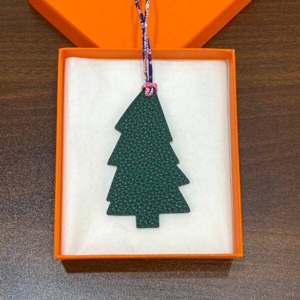 187 Factory Pine Tree Bag Charm Epsom Blue Electric / Togo Vert Cypres