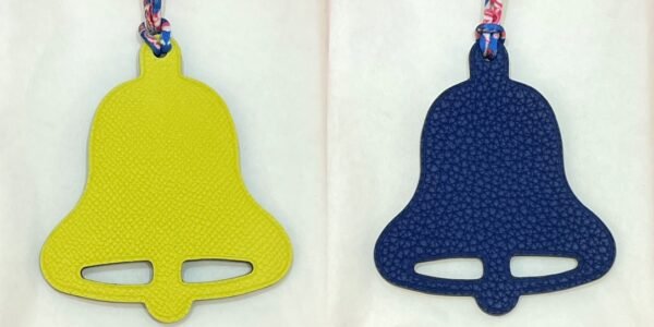 187 Factory Epsom Leather Lime / Togo Leather Blue Electric Bell Charm Images