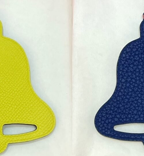 187 Factory Epsom Leather Lime / Togo Leather Blue Electric Bell Charm Images