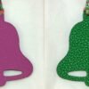 187 Factory Epsom Leather Rose Purple / Togo Leather Vert Bamboo Bell Charms