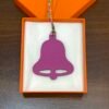 187 Factory Epsom Leather Rose Purple / Togo Leather Vert Bamboo Bell Charms