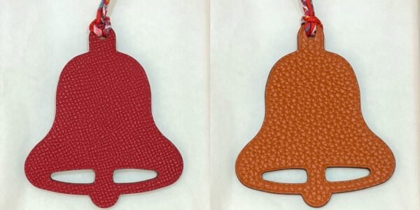 UK London 187 Factory Bell Charm Epsom Leather Rouge Casaque / Togo Leather Orange