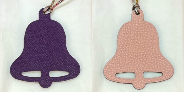 187 Factory Bell Charm Images Violet Epsom Leather / Rose Eglantine Togo Leather