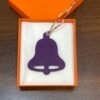 187 Factory Bell Charm Images Violet Epsom Leather / Rose Eglantine Togo Leather