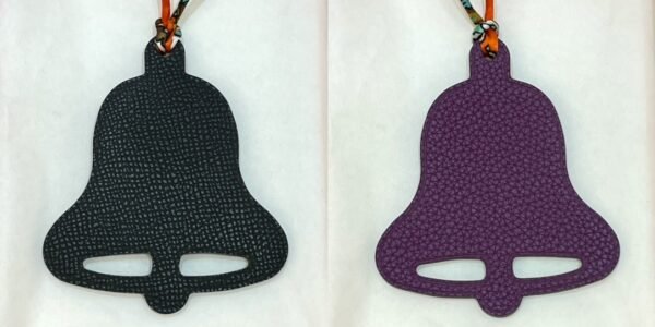UK London 187 Factory Bell Charm Epsom Leather Noir / Togo Leather Violet