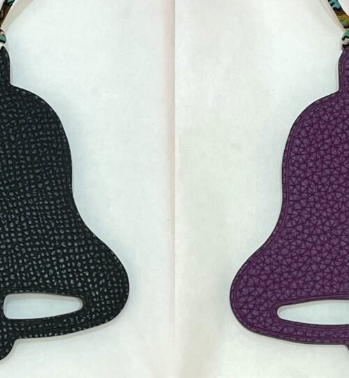 UK London 187 Factory Bell Charm Epsom Leather Noir / Togo Leather Violet