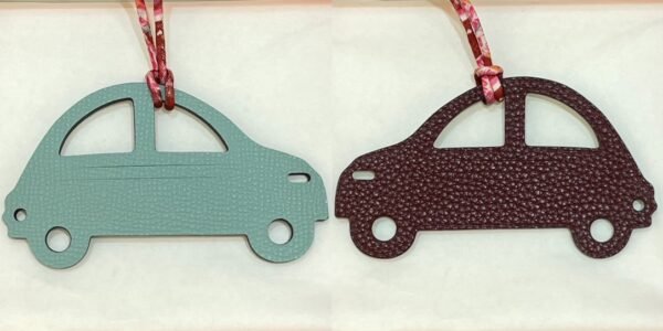 New Car Charm Images Blue Atoll Epsom / Dark Coffee Togo Leather