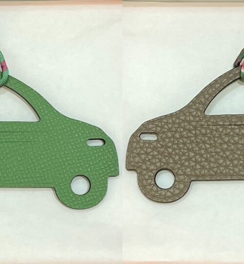 Full Handmade Car Charm Epsom Vert Criquet / Togo Gris Tourterelle